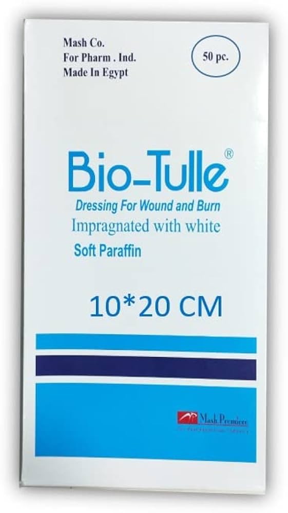[30329] BIO - TULLE 10 - 20 CM - بيو تول 10 - 20 سم | 10*20 سم | غيار شاش فازلين معقم | حماية الجروح والحروق وتسريع الالتئام