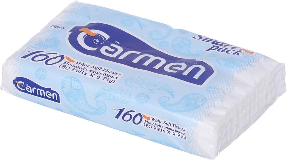 [65147] CARMEN EASY PACK 160 TISSUES - كارمن ايزي باك | 160 منديل | مناديل | نعومة فائقة ونظافة يومية