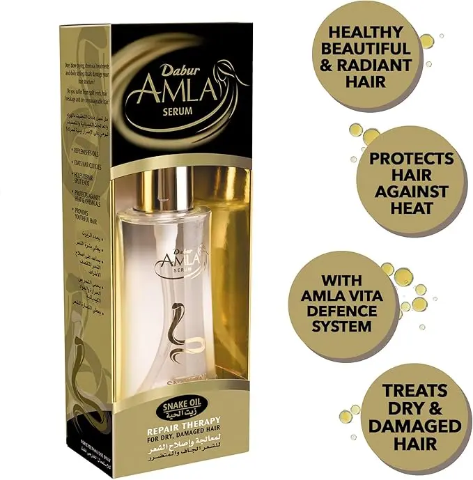 DABUR AMLA Snake Oil Serum 50 G - دابر املا سيروم حية | 50 جرام | سيروم | لاصلاح الشعر التالف وعلاج التقصف