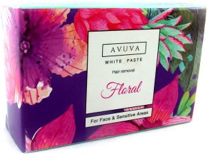 AVUVA WHITE PASTE FLORAL - افوفا وايت بيست بالزهور | 100 مل | عجينة بيضاء لازالة الشعر | ازالة الشعر من الجذور وتفتيح البشرة ومنح الجسم رائحة الزهور العطرة والمنعشة