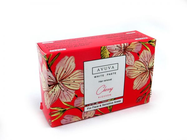 AVUVA WHITE PASTE CHERRY - افوفا وايت بيست بالكرز | 100 مل | عجينة بيضاء لازالة الشعر | ازالة الشعر من الجذور وتفتيح البشرة ومنح الجسم رائحة الكرز المنعشة