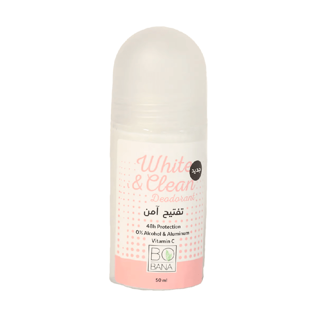 bobana white&clean deodorant roll on 50ml