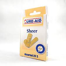 [67108] CURE-AID SHEER 20 - كيور ايد شير | 20 قطعة | بلاستر طبي شفاف | لحماية الخدوش والجروح السطحية بلون البشرة