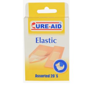 [58779] CURE-AID ELASTIC - كيور ايد مرن | علبة متنوعة | بلاستر طبي مرن | لحماية جروح المفاصل واصابات الحركة