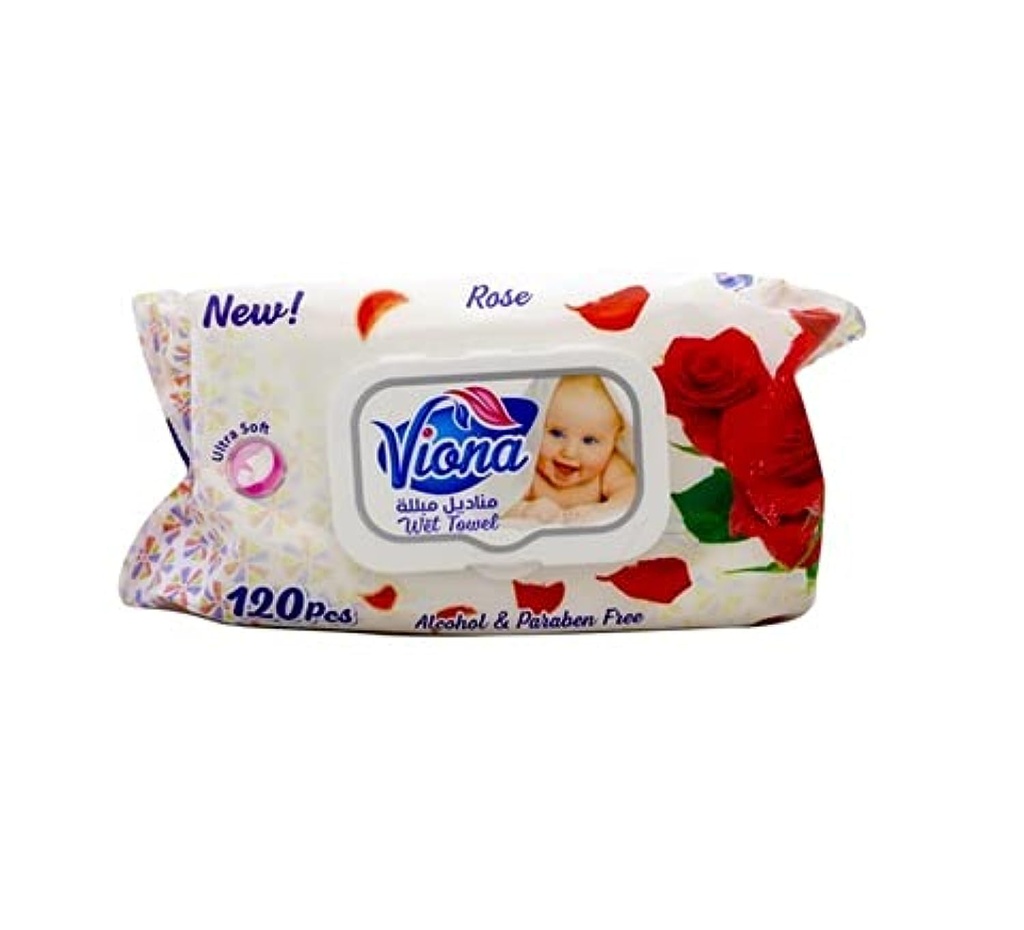 [75524] viona baby wet towel 120pcs rose