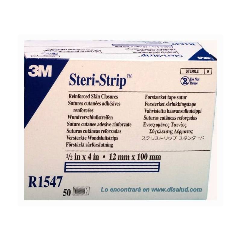 3M STERI STRIP R 1547 - 3ام ستيري ستريب ر 1547 | 12 مم * 100 مم | شريط لاصق طبي لدعم الجلد | تعزيز التئام الحواف الجلدية وتحسين النتائج التجميلية للجروح السطحية