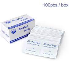 ALCOHOL SWAB PADS 100 PCS - مسحات كحولية 100 قطعة | عبوة 100 قطعة | مسحات مطهرة | تعقيم الجلد والوقاية من الميكروبات