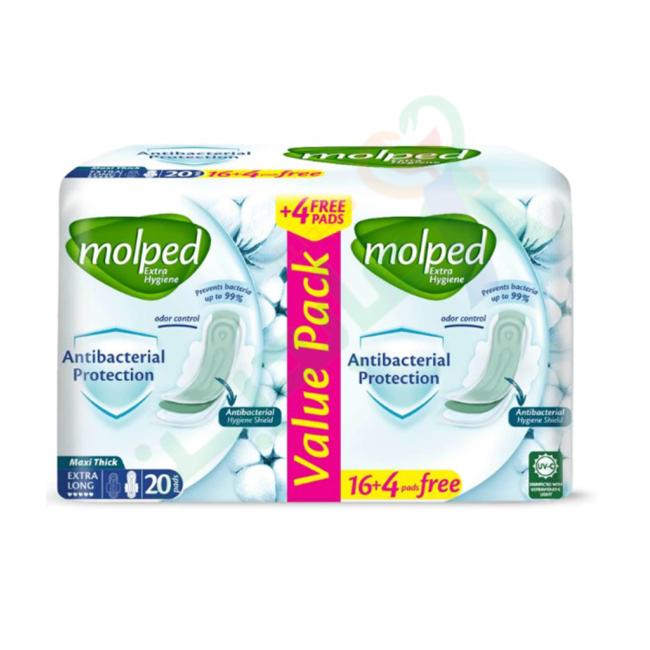 MOLPED MAXI ANTIBACTERIAL EXTRA LONG 24+4PCS