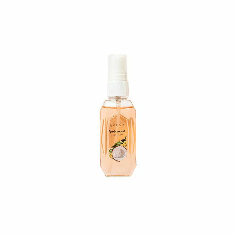 AVUVA BODY SPLASH VANILLA COCONUT 55 ML - افوفا بودي سبلاش الفانيليا وجوز الهند 55 مل | 55 مل | بخاخ معطر | تعطير الجسم ومنحه انتعاشا دافئا في حجم مثالي للحقيبة والسفر
