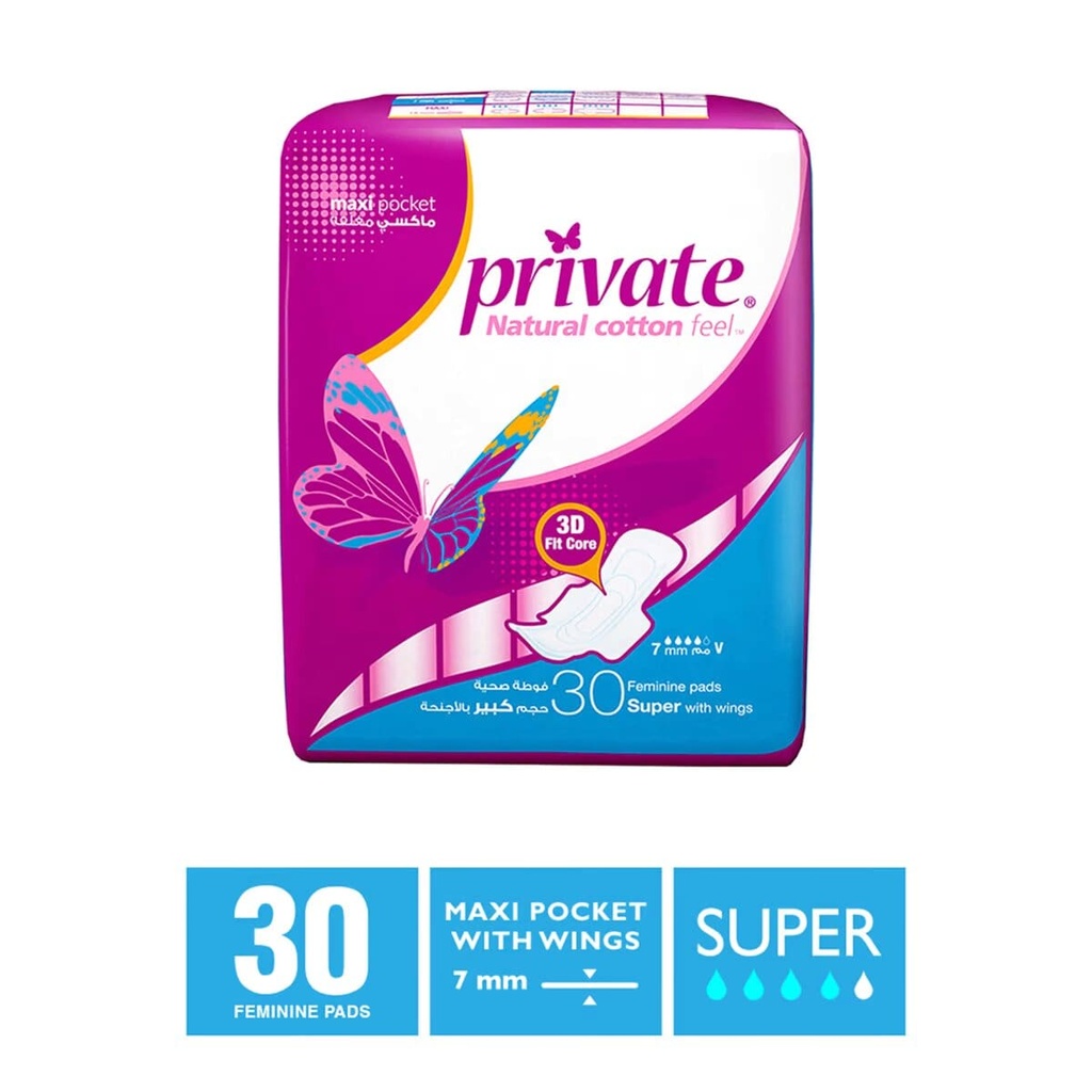 PRIVATE MAXI SUPER OFF 20+10 PADS