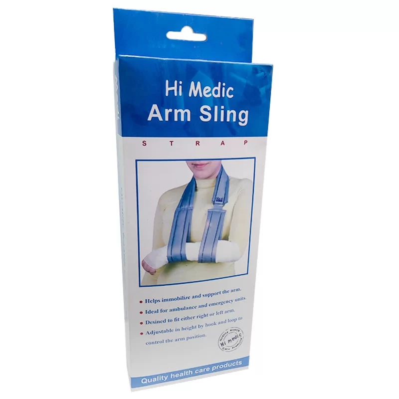 HI MEDIC ARM SLING XL - هاي ميديك حامل ذراع مقاس كبير جدا | X LARGE | مستلزم طبي | تثبيت ودعم الذراع المصابة والتخفيف من الالام