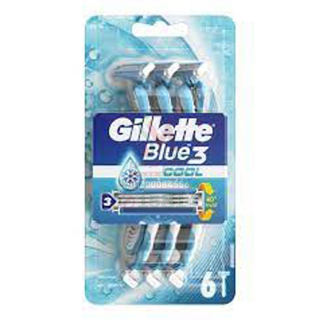 GILLETTE BLUE 3 COOL COMFORTFRESH 3 PIECES - جيليت بلو 3 كول | 3 قطع | ماكينة حلاقة | حلاقة باردة ومنعشة