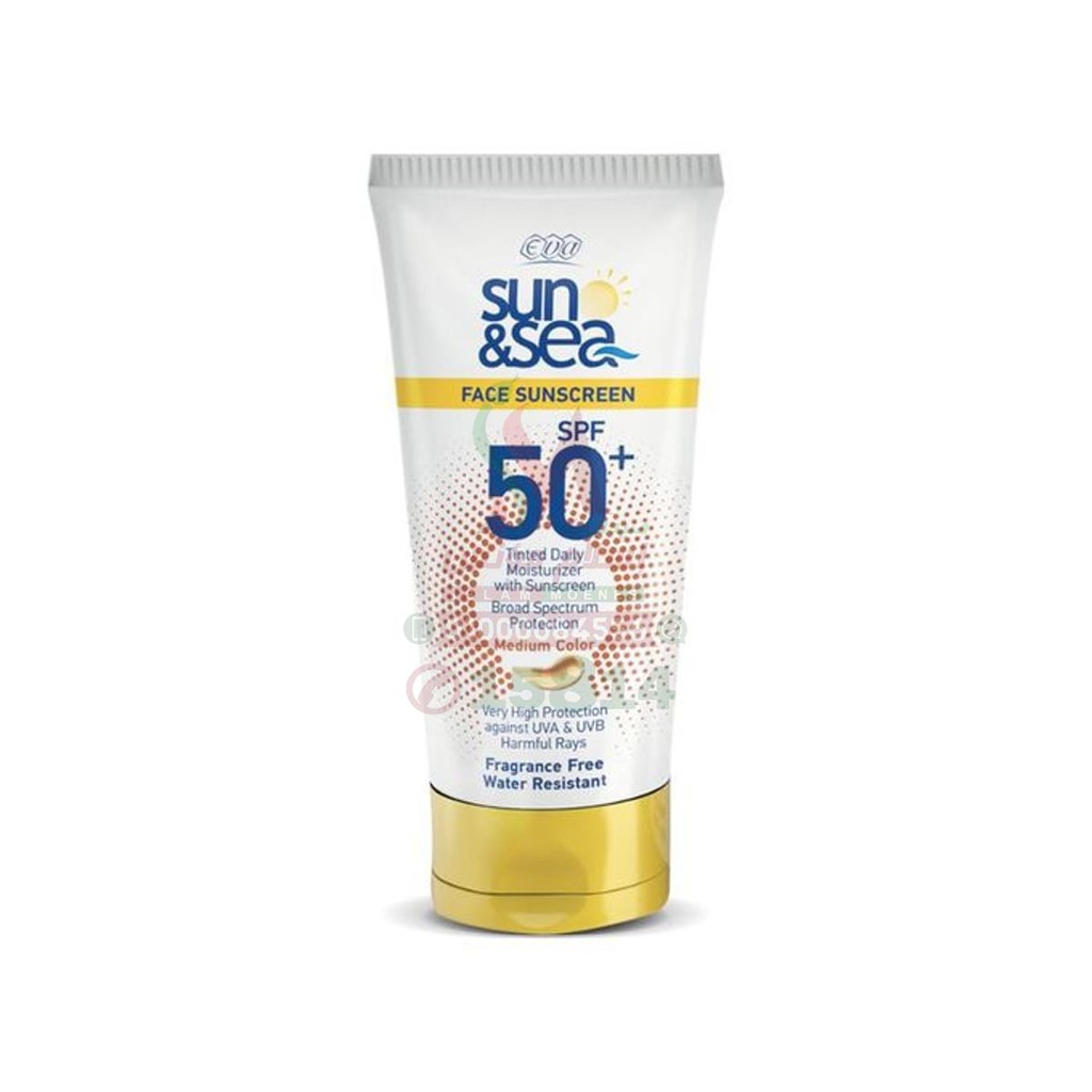 [69334] EVA SUN & SEA SPF 50 TINTED MOISTURIZER 40 ML - كريم ايفا صن اند سى الملون | 40 مل | كريم | للحماية وتفتيح البشرة