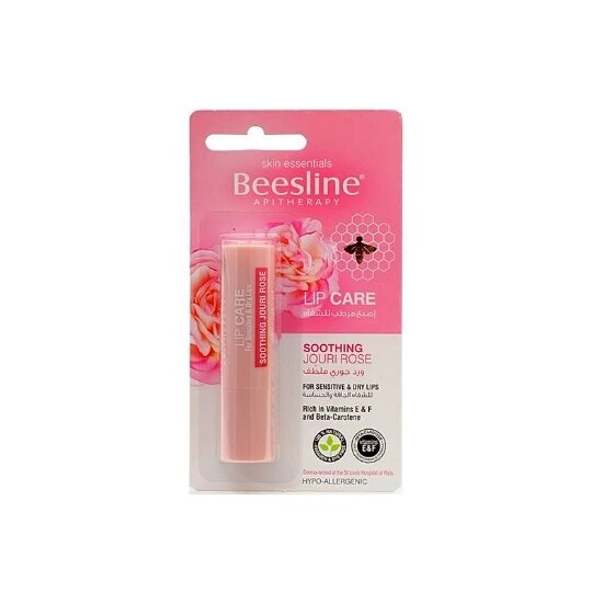 [74244] Beesline Lip Care SOOTHING JOURI ROSE - بيزلين مرطب شفاه الورد الجوري | 4 غرام | مرطب | تهدئة وترطيب الشفاه