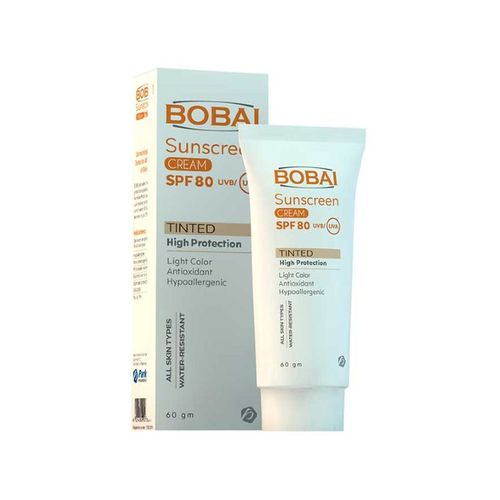 [69237] BOBAI CREAM SPF 80 TINTED - بوباي كريم واقي شمس ملون | 60 جم | كريم للبشرة | حماية فائقة من الشمس وتوحيد لون البشرة