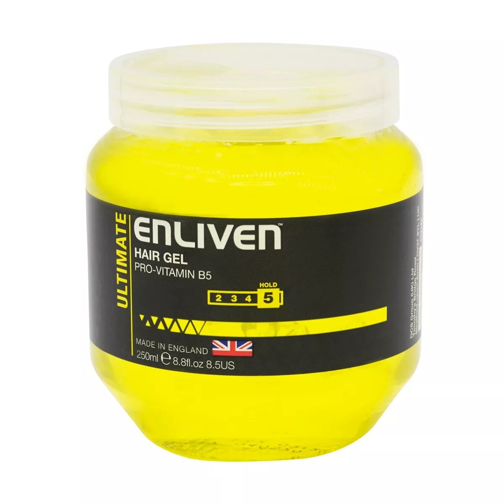 [46255] ENLIVEN Hair Gel Yellow 250g - انلايفن جل اصفر | 250 جم | جل | لتثبيت الشعر بقوة متوسطة ولمعان صحي