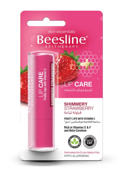 Beesline Lip Care Strawberry - بيزلين مرطب شفاه بالفراولة | 4 غرام | مرطب | ترطيب وتلوين الشفاه