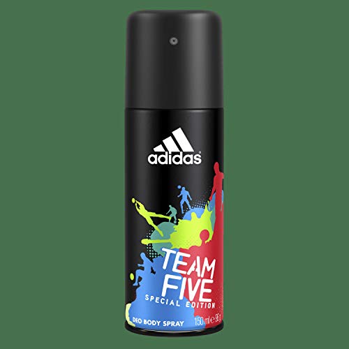 ADIDAS TEAM FIVE SPRAY 150ML - أديداس تيم فايف سبراي | 150 مل | بخاخ الجسم ومزيل لرائحة العرق | انتعاش يدوم طويلا وحماية من روائح العرق