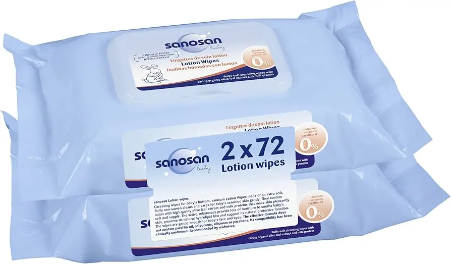 sanosan 2*72 lotion wipes
