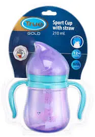 true sport cup with straw 210 ml gold