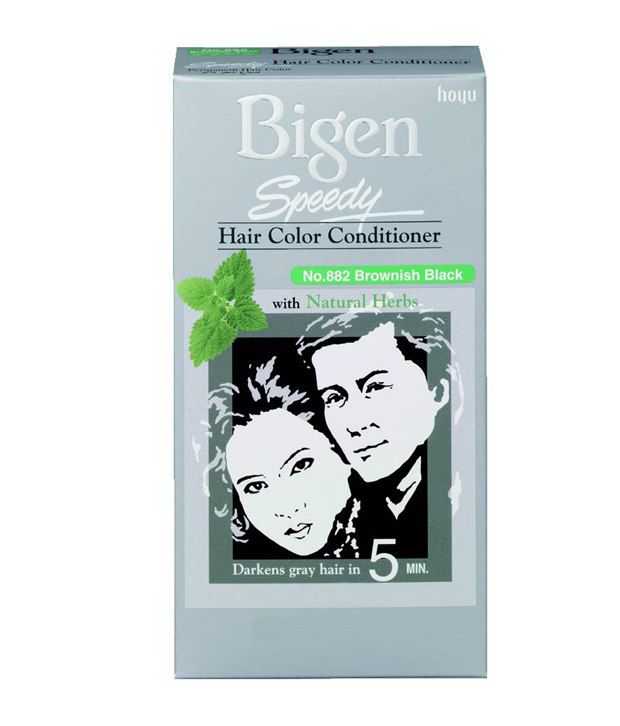 BIGEN SPEEDY HAIR COLOR CONDITIONING CREAM BROWNISH BLACK 882 - بيجين سبيدي كريم صبغة شعر مغذي اسود بني 882 | 80 جم | كريم | صبغ الشعر وتغطية الشيب السريعة في خمس دقائق وغني بالمستخلصات العشبية