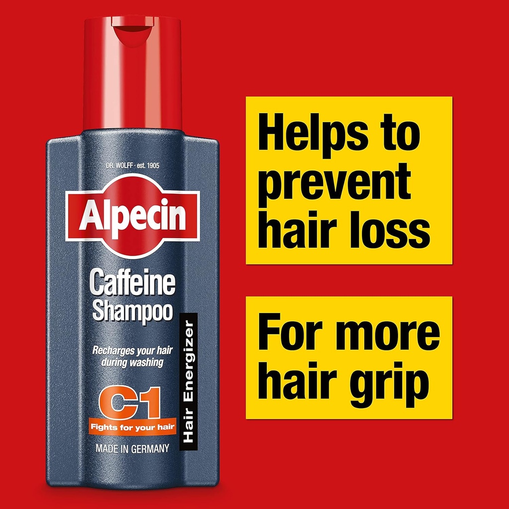 ALPECIN C1 SHAMPOO - البيسين سي 1 شامبو | 250 مل | شامبو | تحفيز جذور الشعر ومنع التساقط الوراثي وزيادة القوة