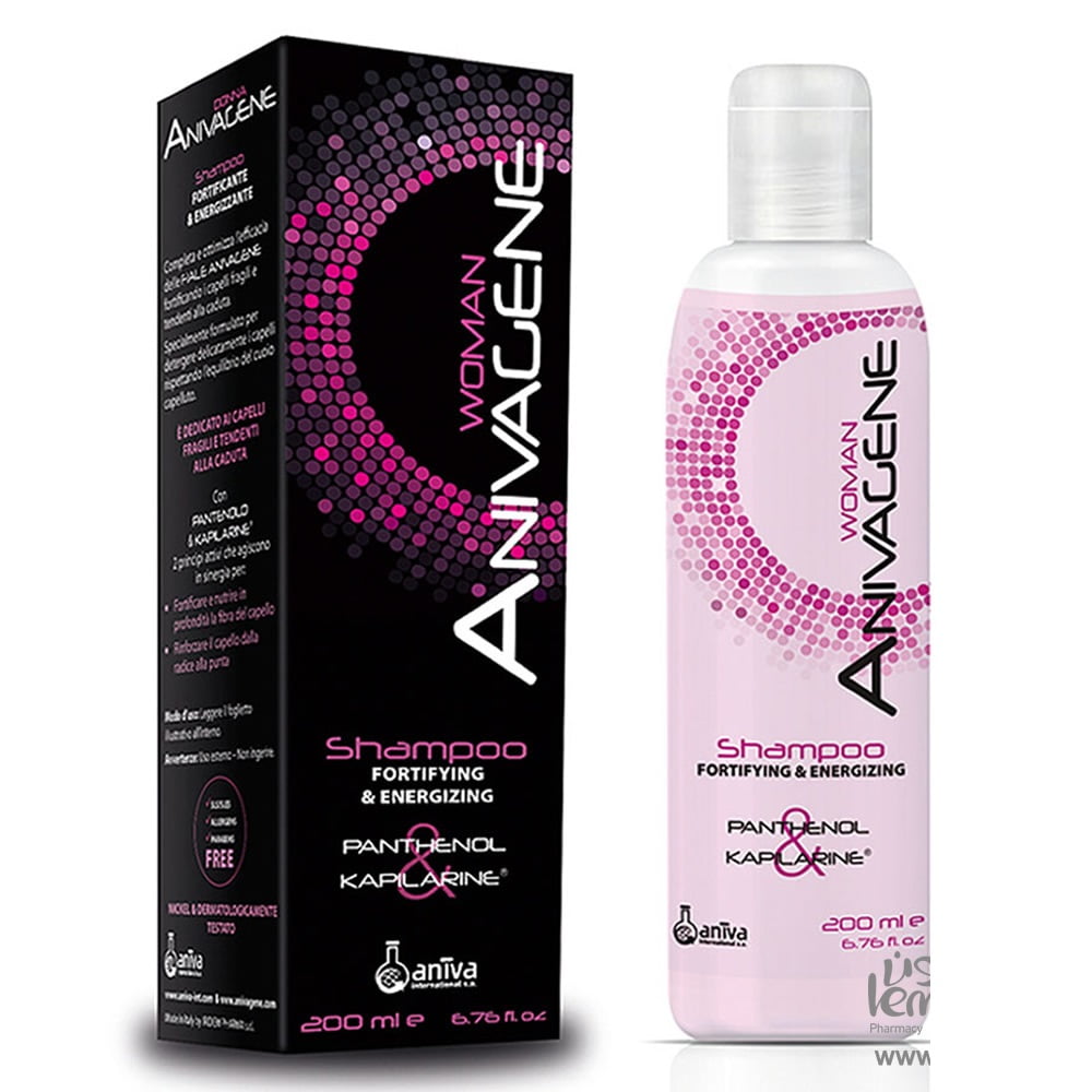 Anivagene Shampo Woman 200Ml - انيفاجين شامبو للسيدات | 200 مل | شامبو طبي لعلاج تساقط الشعر | تحفيز نمو الشعر وتقوية البصيلات للسيدات