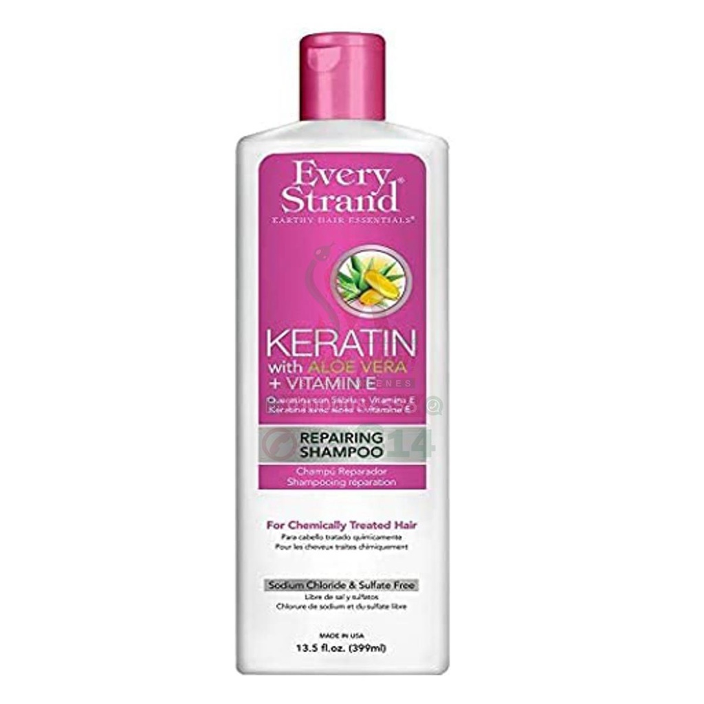 [73478] EVERY STRAND SHAMPOO KERATIN ALOE VERA E - شامبو ايفري ستراند بالكيراتين والصبار | 399 ML | شامبو | اصلاح وتنعيم الشعر التالف والمجهد