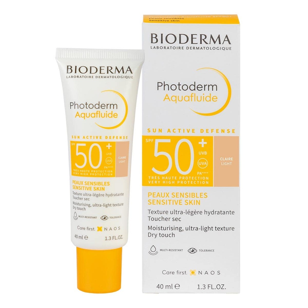 [76504] BIODERMA PHOTODERM AQUAFLUID LIGHT SPF 50 ML - بيوديرما فوتوديرم اكوا فلويد واقي شمس ملون فاتح | 40 مل | سائل واقي من الشمس | حماية قصوى من اشعة الشمس وتوحيد لون البشرة