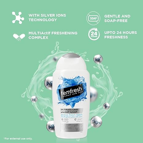Femfresh active wash cleaner 250 ml الابيض