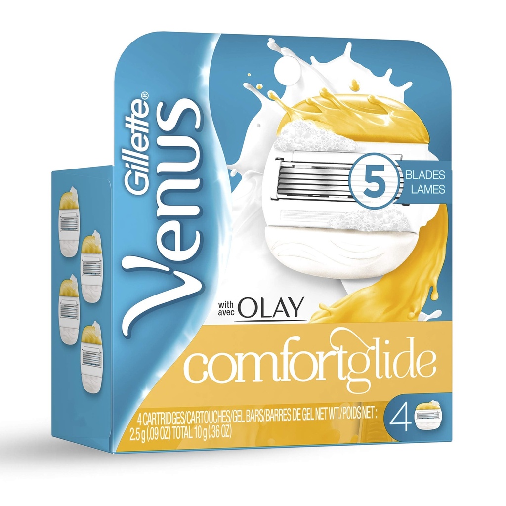 [71684] GILLETTE VENUS COMFORTGLIDE WITH OLAY 4 CARTRIDGES - جيليت فينوس اولاي | 4 غيارات | شفرات | حلاقة وترطيب البشرة النسائية