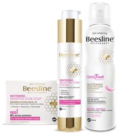 [75273] BEESLINE WHITENING INTIMATE ZONE ROUTINE - بيزلين روتين تفتيح المناطق الحساسة | مجموعة العناية المتكاملة | روتين يومي للعناية بالمناطق الحساسة | تفتيح امن وترطيب عميق وتوحيد للون البشرة