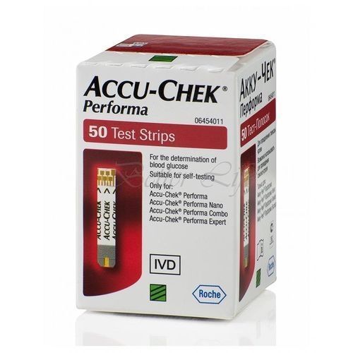 [59531] ACCU CHEK PERFORMA 50 TEST STRIPS - اكو تشيك بيرفورما 50 شريط | 50 شريط اختبار | شرائط اختبار قياس السكر | مراقبة حيوية سريعة ونظام حماية مزدوج لقياس الجلوكوز بالمنزل