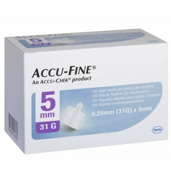 [75540] accu-fine 5mm pen needles 100pcs