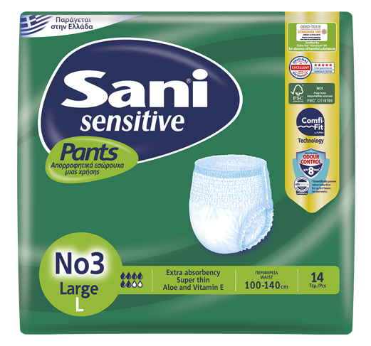 SANI PANTS SENSITIVE 14 P S