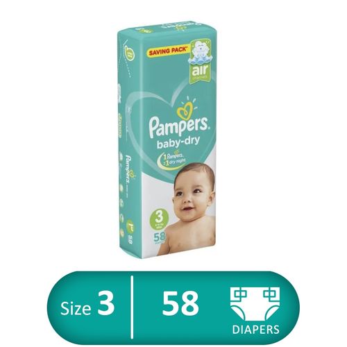 PAMPERS EGY 3*58PCS New