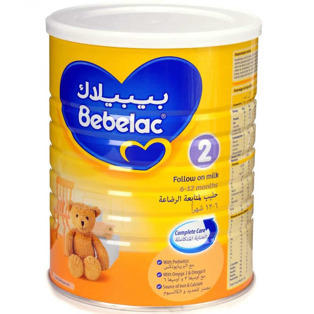 BEBELAC 2 FOLLOW ON MILK FORMULA - بيبلاك 2 | 400 جم | حليب اطفال مجفف مرحلة 2 | تركيبة متكاملة للمتابعة ودعم النمو من عمر 6 الى 12 شهر