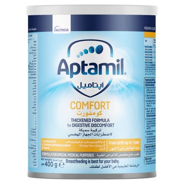 APTAMIL COMFORT MILK 400 GM - ابتاميل كومفورت حليب 400 جم | 400 جم | حليب اطفال | تخفيف المغص والامساك ودعم الهضم من الولادة حتى 12 شهرا