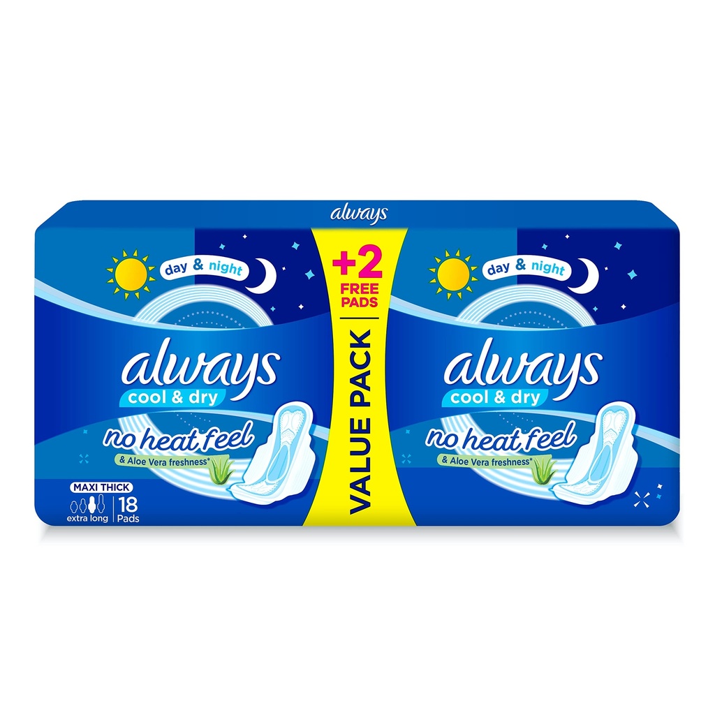 ALWAYS MAXI EXTRA LONG DOUBLE 18PCS aloe vera