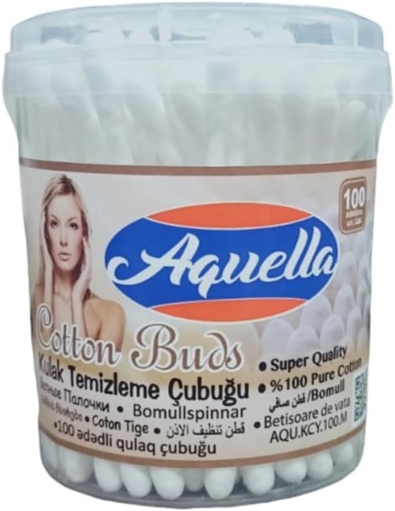 aquella Cotton Sticks For Cleaning Ears,100 Pcs