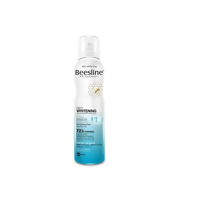 BEESLINE WHITENING DEODORANT SPRAY COOL BREEZE 150 ML - بيزلين سبراي مزيل عرق لتفتيح البشرة كول بريز | 150 مل | بخاخ مضاد للتعرق ومفتح للابطين | حماية متكاملة وانتعاش فوري للبشرة الحساسة
