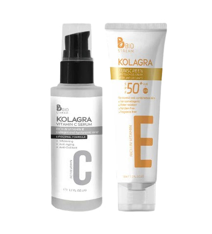 Kolagra Vitamin C Serum 30 Ml + Kolagra Sun Screen