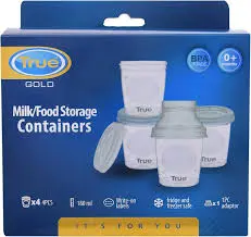 TRUE GOLD MILK FOOD STORAGE CONTAINER 4PCS 180ML