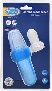 TRUE GOLD SILICONE FOOD FEEDER WITH SPOON