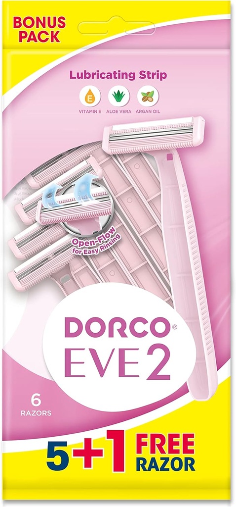[78307] DORCO EVE 2 SIMPLE TWIN BLADE 6 PCS