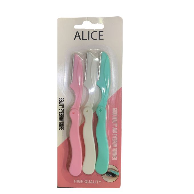 ALICE Beauty Eyebrow & Face shaving "3" PIECES - اليس بيوتي شفرات حلاقة الحواجب والوجه | عبوة 3 قطع | شفرات نسائية | ازالة الشعر الزائد وتقشير البشرة