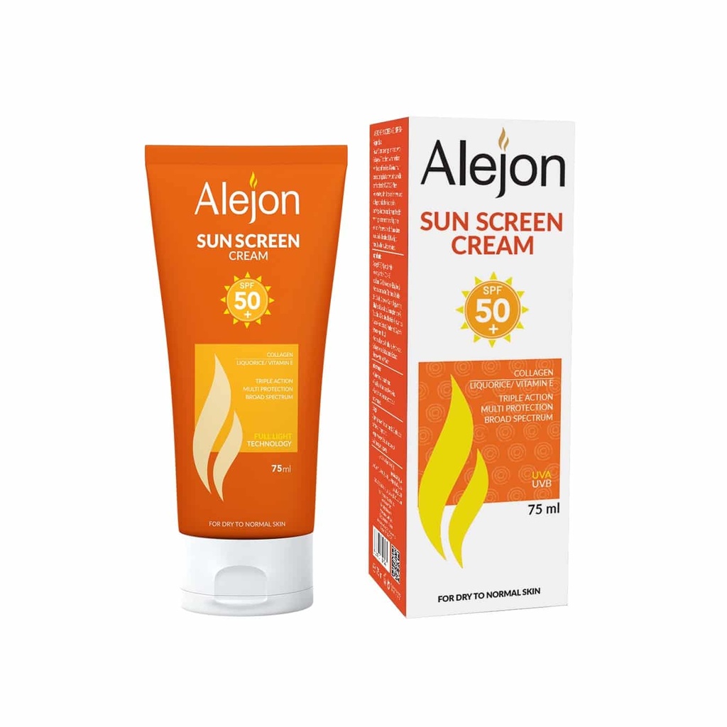 [78414] ALEJON SUN SCREEN CREAM SPF 50 ML - اليجون كريم واقي من الشمس معامل حماية 50 | 75 مل | كريم موضعي | حماية فائقة من اشعة الشمس الضارة والوقاية من التصبغات والحروق