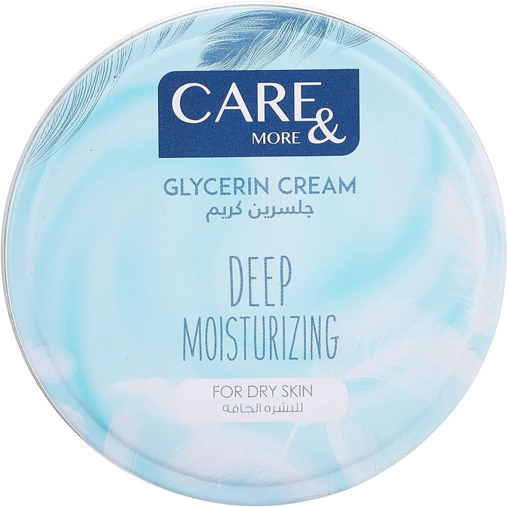 CARE AND MORE GLYCERIN DEEP MOISTURIZING CREAM 250ML - كير اند مور كريم الجلسرين للترطيب العميق 250 مل | 250 مل | كريم مرطب | لترطيب وتنعيم البشرة الجافة