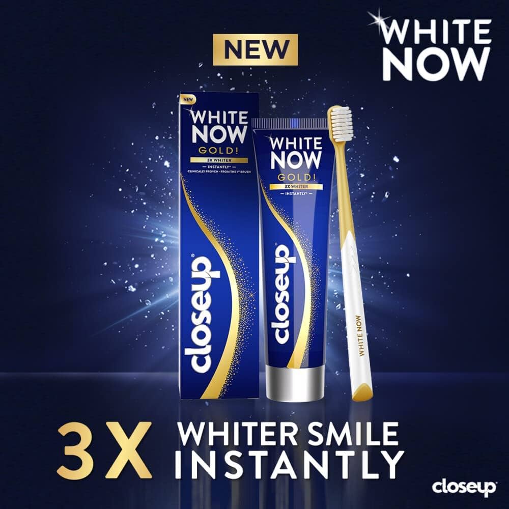 CLOSE UP WHITE NOW GOLD 3X WHITER 75ML offer brush