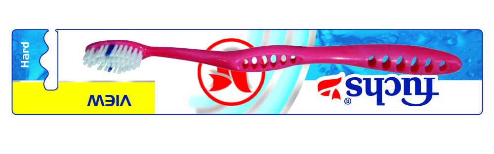 FUCHS ORTHO TOOTHBRUSH HARD - فرشاة اسنان فوكس اورثو هارد | الوان متنوعة | فرشاة اسنان لتقويم الاسنان | تنظيف الاسنان وازالة الجير حول ملاقط وتقويم الاسنان بدقة